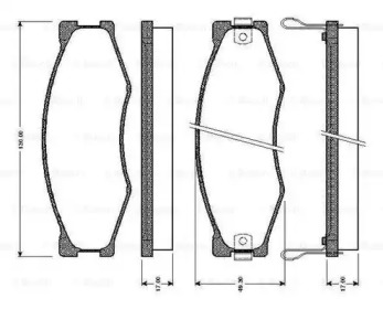 Комплект тормозных колодок BOSCH 0 986 TB2 098