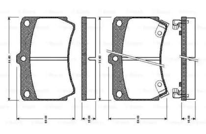 Комплект тормозных колодок BOSCH 0 986 TB2 107