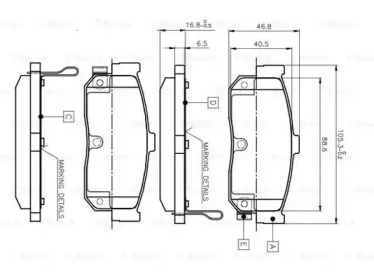 Комплект тормозных колодок BOSCH 0 986 TB2 199