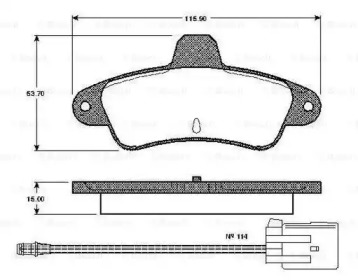 Комплект тормозных колодок BOSCH 0 986 TB2 242