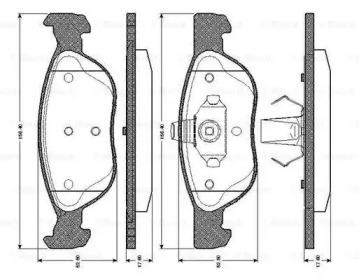 Комплект тормозных колодок BOSCH 0 986 TB2 281