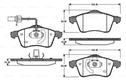 Комплект тормозных колодок BOSCH 0 986 TB2 304