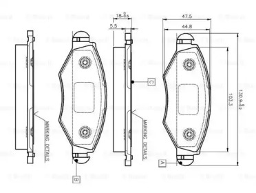 Комплект тормозных колодок BOSCH 0 986 TB2 316