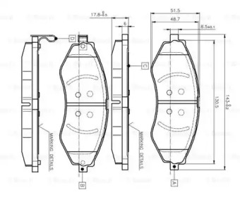 Комплект тормозных колодок BOSCH 0 986 TB2 319