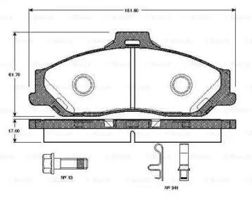 Комплект тормозных колодок BOSCH 0 986 TB2 361