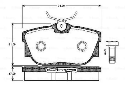 Комплект тормозных колодок BOSCH 0 986 TB2 375