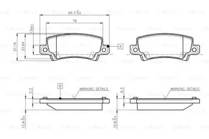 Комплект тормозных колодок BOSCH 0 986 TB2 416