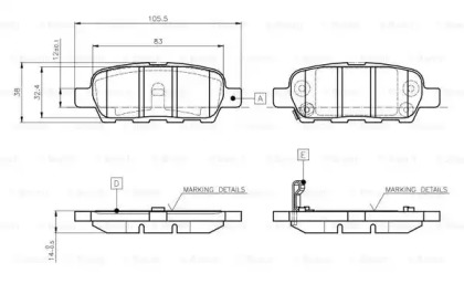 Комплект тормозных колодок BOSCH 0 986 TB2 417