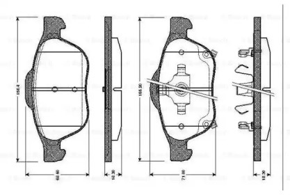 Комплект тормозных колодок BOSCH 0 986 TB2 467