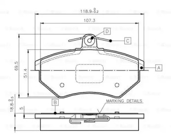 Комплект тормозных колодок BOSCH 0 986 TB2 506