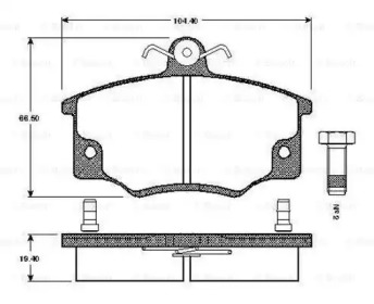 Комплект тормозных колодок BOSCH 0 986 TB2 525