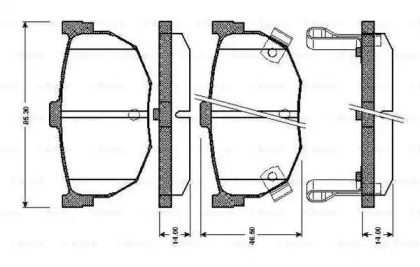 Комплект тормозных колодок BOSCH 0 986 TB2 619