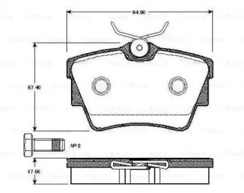 Комплект тормозных колодок BOSCH 0 986 TB2 737