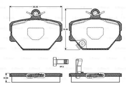 Комплект тормозных колодок BOSCH 0 986 TB2 787