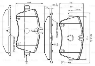 Комплект тормозных колодок BOSCH 0 986 TB2 814