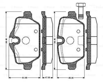 Комплект тормозных колодок BOSCH 0 986 TB2 890