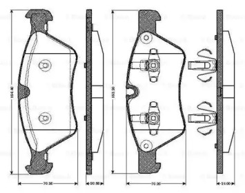 Комплект тормозных колодок BOSCH 0 986 TB2 928