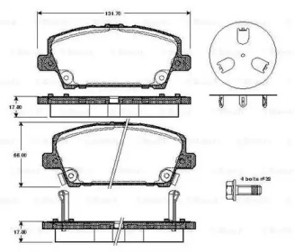 Комплект тормозных колодок BOSCH 0 986 TB2 934