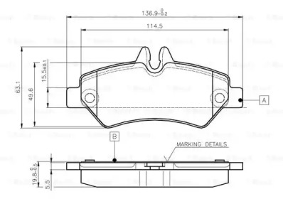 Комплект тормозных колодок BOSCH 0 986 TB2 981