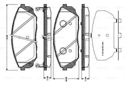 Комплект тормозных колодок BOSCH 0 986 TB3 001