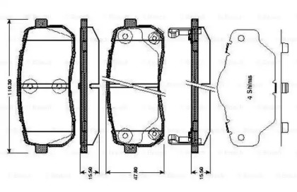 Комплект тормозных колодок BOSCH 0 986 TB3 012