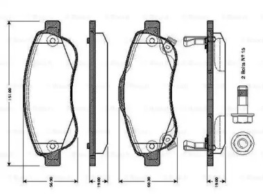 Комплект тормозных колодок BOSCH 0 986 TB3 013