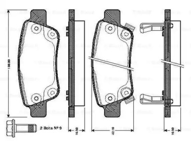 Комплект тормозных колодок BOSCH 0 986 TB3 014