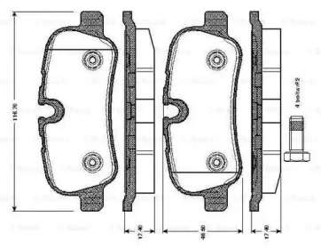 Комплект тормозных колодок BOSCH 0 986 TB3 021