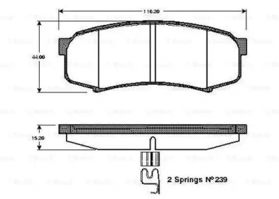 Комплект тормозных колодок BOSCH 0 986 TB3 051