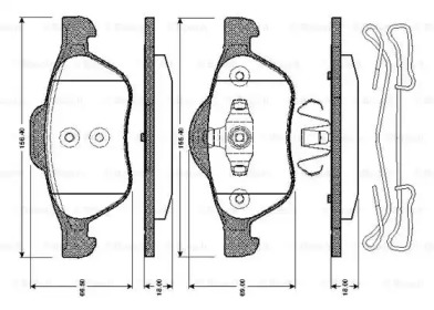 Комплект тормозных колодок BOSCH 0 986 TB3 067