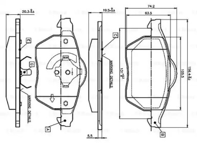 Комплект тормозных колодок BOSCH 0 986 TB3 068