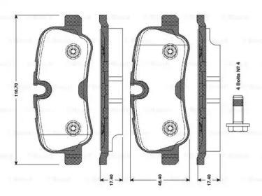 Комплект тормозных колодок BOSCH 0 986 TB3 081