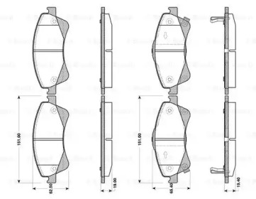 Комплект тормозных колодок BOSCH 0 986 TB3 086