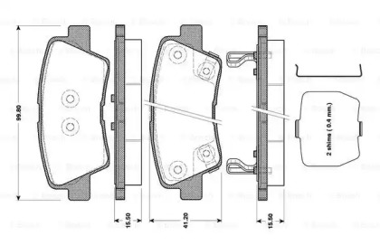 Комплект тормозных колодок BOSCH 0 986 TB3 089