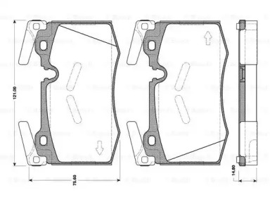 Комплект тормозных колодок BOSCH 0 986 TB3 090