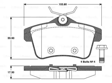 Комплект тормозных колодок BOSCH 0 986 TB3 101