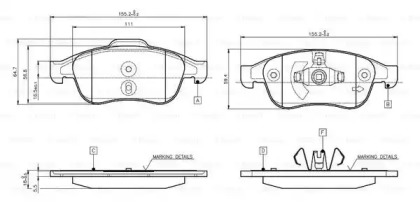 Комплект тормозных колодок BOSCH 0 986 TB3 116