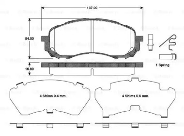 Комплект тормозных колодок BOSCH 0 986 TB3 120