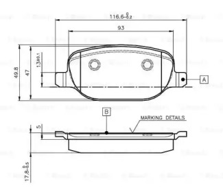 Комплект тормозных колодок BOSCH 0 986 TB3 128