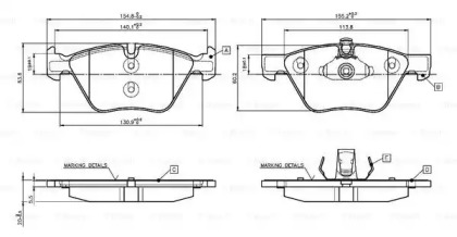 Комплект тормозных колодок BOSCH 0 986 TB3 136