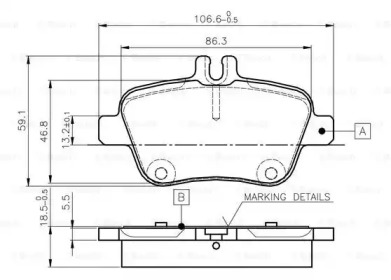 Комплект тормозных колодок BOSCH 0 986 TB3 145