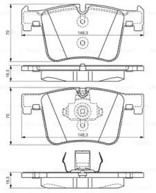 Комплект тормозных колодок BOSCH 0 986 TB3 149