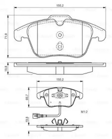 Комплект тормозных колодок BOSCH 0 986 TB3 154