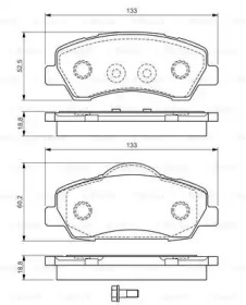 Комплект тормозных колодок BOSCH 0 986 TB3 158