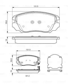 Комплект тормозных колодок BOSCH 0 986 TB3 168