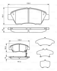 Комплект тормозных колодок BOSCH 0 986 TB3 185