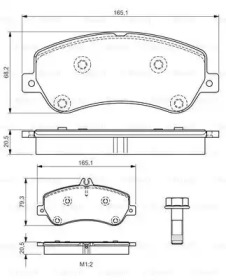 Комплект тормозных колодок BOSCH 0 986 TB3 193