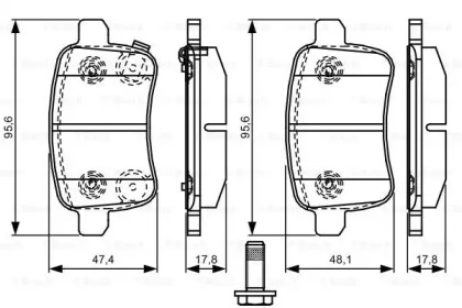 Комплект тормозных колодок BOSCH 0 986 TB3 200