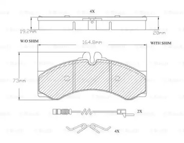 Комплект тормозных колодок BOSCH F 03A 150 009