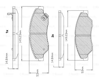 Комплект тормозных колодок BOSCH F 03B 150 057